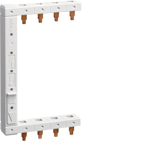 HAGER KCF663L Phasenschiene 4P 2-reihig 63A 125mm  links vertikal - Stiftanschluss