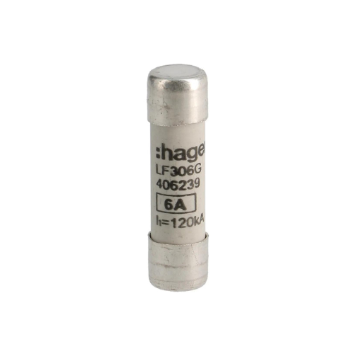 Hager Zylindersicherungen für industrielle Anwendungen 10x38mm gG 6A 500V AC 120kA LF306G