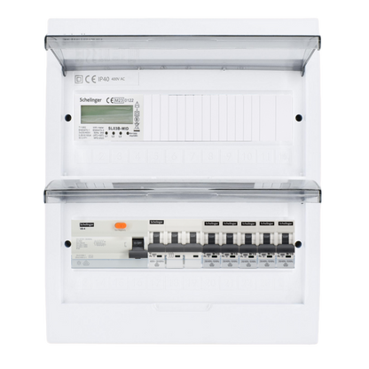 Sicherungskasten, 2,3,4,5 Reihig, Aufputz, Unterputz, Hohlwand, verdrahtet, VDE 1 x FI 40A/30mA + 1 x 3P LS B16 + 5 x 1P LS B16