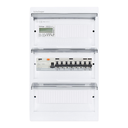 Sicherungskasten, 2,3,4,5 Reihig, Aufputz, Unterputz, Hohlwand, verdrahtet, VDE 1 x FI 40A/30mA + 2 x 3P LS B16 + 2 x 1P LS B16