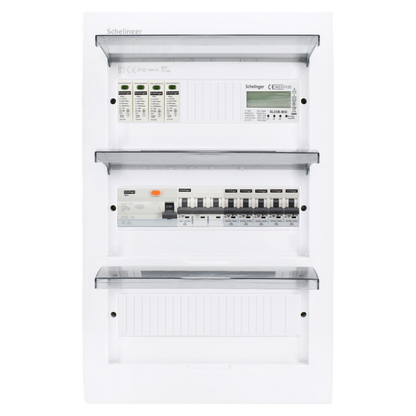 Sicherungskasten, 2,3,4,5 Reihig, Aufputz, Unterputz, Hohlwand, verdrahtet, VDE 1 x FI 40A/30mA + 1 x 3P LS B16 + 5 x 1P LS B16