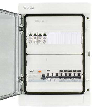 Sicherungskasten, 2,3,4,5 Reihig, Aufputz, Unterputz, Hohlwand, verdrahtet, VDE 1 x FI 40A/30mA + 1 x 3P LS B16 + 5 x 1P LS B16