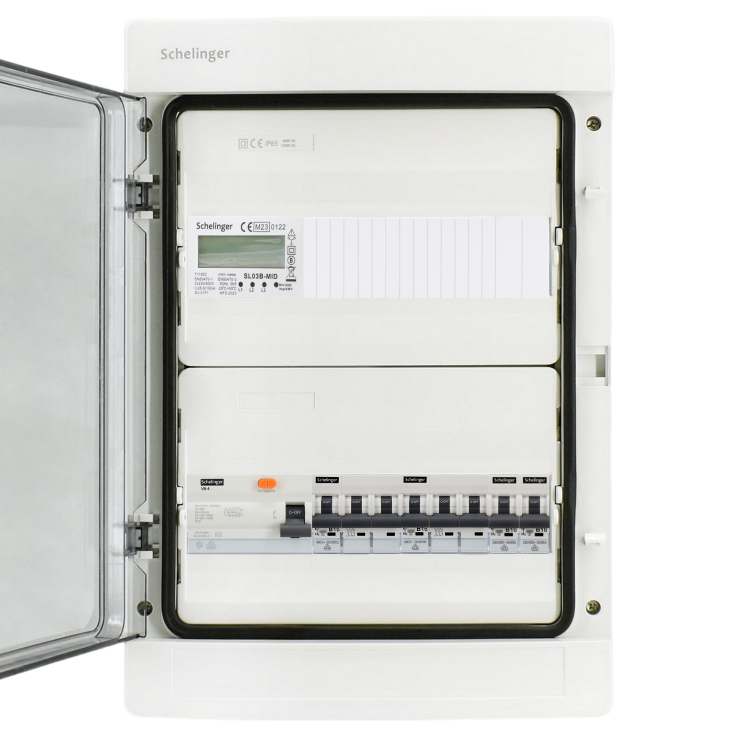 Sicherungskasten, 2,3,4,5 Reihig, Aufputz, Unterputz, Hohlwand, verdrahtet, VDE 1 x FI 40A/30mA + 2 x 3P LS B16 + 2 x 1P LS B16