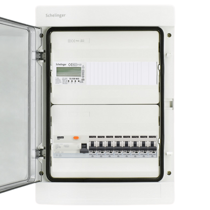 Sicherungskasten, 2,3,4,5 Reihig, Aufputz, Unterputz, Hohlwand, verdrahtet, VDE 1 x FI 40A/30mA + 8 x 1P LS B16