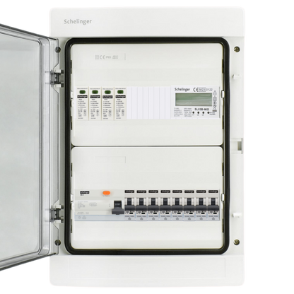 Sicherungskasten, 2,3,4,5 Reihig, Aufputz, Unterputz, Hohlwand, verdrahtet, VDE 1 x FI 40A/30mA + 8 x 1P LS B16