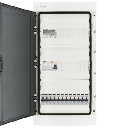 Sicherungskasten, 2,3,4,5 Reihig, Aufputz, Unterputz, Hohlwand, verdrahtet, VDE 1 x FI 40A/30mA + 12 x 1P LS B16