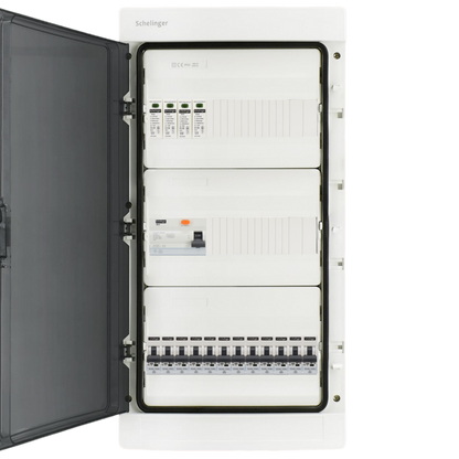 Sicherungskasten, 2,3,4,5 Reihig, Aufputz, Unterputz, Hohlwand, verdrahtet, VDE 1 x FI 40A/30mA + 12 x 1P LS B16