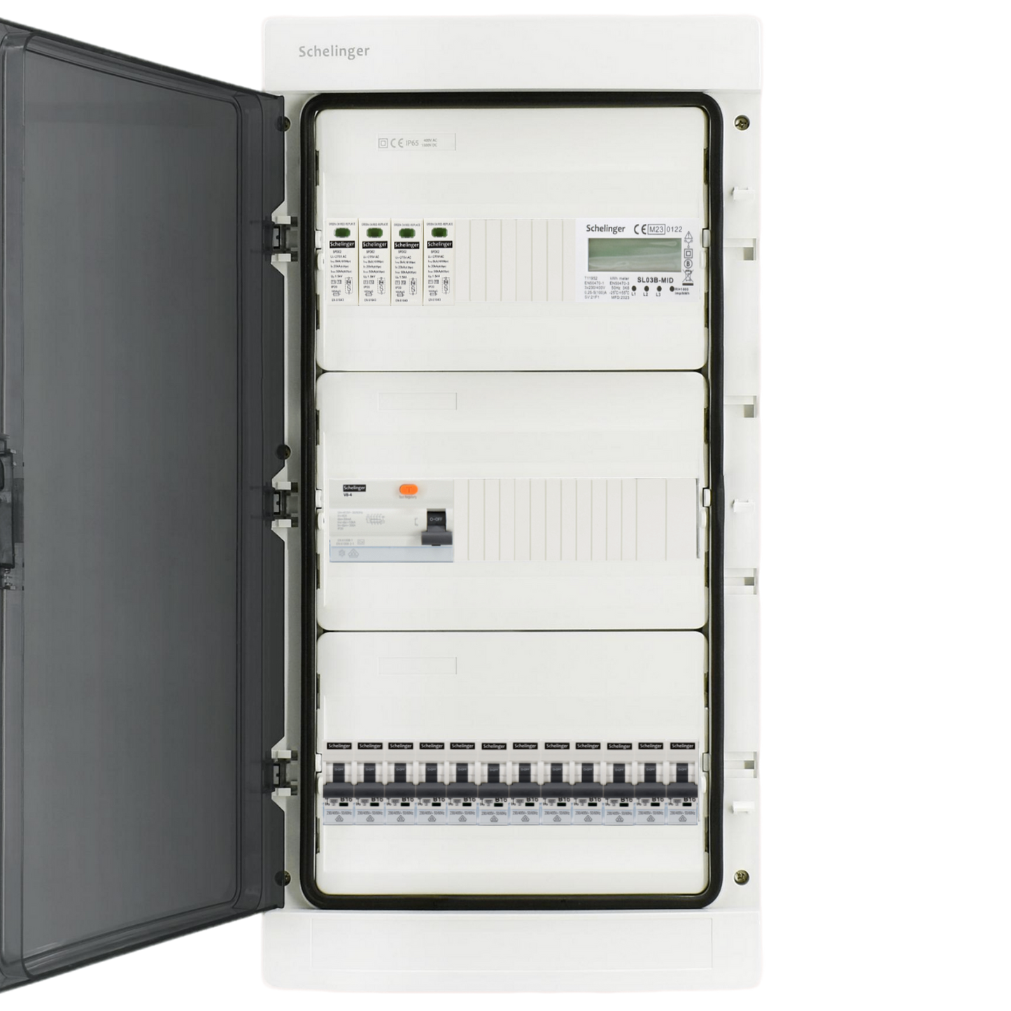 Sicherungskasten, 2,3,4,5 Reihig, Aufputz, Unterputz, Hohlwand, verdrahtet, VDE 1 x FI 40A/30mA + 12 x 1P LS B16