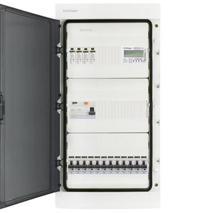 Sicherungskasten, 2,3,4,5 Reihig, Aufputz, Unterputz, Hohlwand, verdrahtet, VDE 1 x FI 40A/30mA + 12 x 1P LS B16