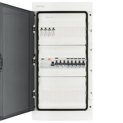 Sicherungskasten, 2,3,4,5 Reihig, Aufputz, Unterputz, Hohlwand, verdrahtet, VDE 1 x FI 40A/30mA + 1 x 3P LS B16 + 5 x 1P LS B16