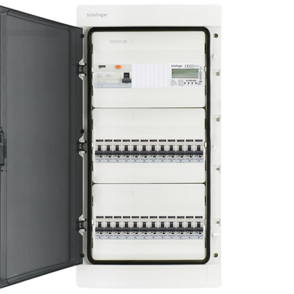 Sicherungskasten,3,4,5 Reihig, Aufputz, Unterputz, Hohlwand, verdrahtet, VDE 1 x FI 40A/30mA + 24 x 1P LS B16