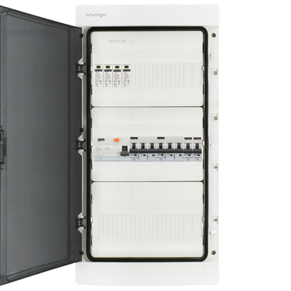Sicherungskasten, 2,3,4,5 Reihig, Aufputz, Unterputz, Hohlwand, verdrahtet, VDE 1 x FI 40A/30mA + 2 x 3P LS B16 + 2 x 1P LS B16