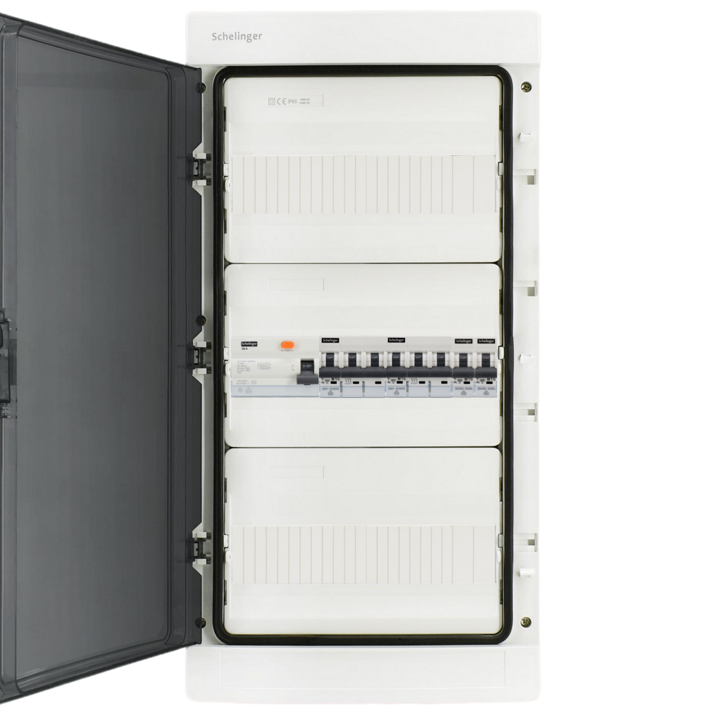 Sicherungskasten, 2,3,4,5 Reihig, Aufputz, Unterputz, Hohlwand, verdrahtet, VDE 1 x FI 40A/30mA + 2 x 3P LS B16 + 2 x 1P LS B16