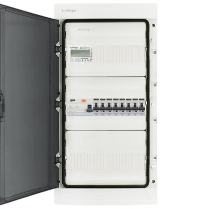 Sicherungskasten, 2,3,4,5 Reihig, Aufputz, Unterputz, Hohlwand, verdrahtet, VDE 1 x FI 40A/30mA + 8 x 1P LS B16