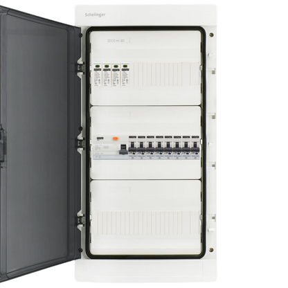 Sicherungskasten, 2,3,4,5 Reihig, Aufputz, Unterputz, Hohlwand, verdrahtet, VDE 1 x FI 40A/30mA + 8 x 1P LS B16