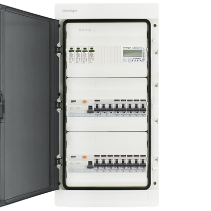 Sicherungskasten,3,4,5 Reihig, Aufputz, Unterputz, Hohlwand, verdrahtet, VDE 2 x FI 40A/30mA + 1 x 3P LS B16 + 13 x 1P LS B16