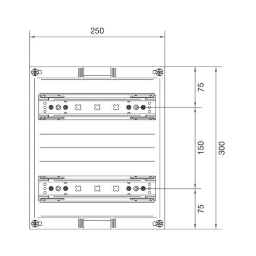 Hager UD21B1 Baustein, universN, 300 × 250mm, für Reiheneinbaugeräte waagerecht, 2 × 12 PLE