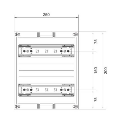 Hager UD21B1 Baustein, universN, 300 × 250mm, für Reiheneinbaugeräte waagerecht, 2 × 12 PLE