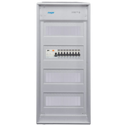 Sicherungskasten, 2,3,4,5 Reihig, Aufputz, Unterputz, Hohlwand, verdrahtet, VDE 1 x FI 40A/30mA + 8 x 1P LS B16