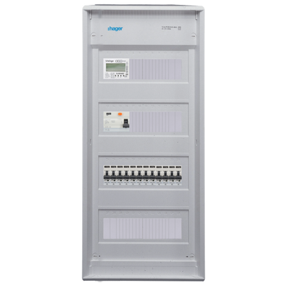 Sicherungskasten, 2,3,4,5 Reihig, Aufputz, Unterputz, Hohlwand, verdrahtet, VDE 1 x FI 40A/30mA + 12 x 1P LS B16
