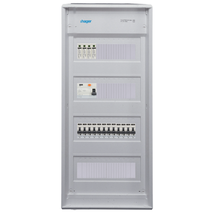 Sicherungskasten, 2,3,4,5 Reihig, Aufputz, Unterputz, Hohlwand, verdrahtet, VDE 1 x FI 40A/30mA + 12 x 1P LS B16