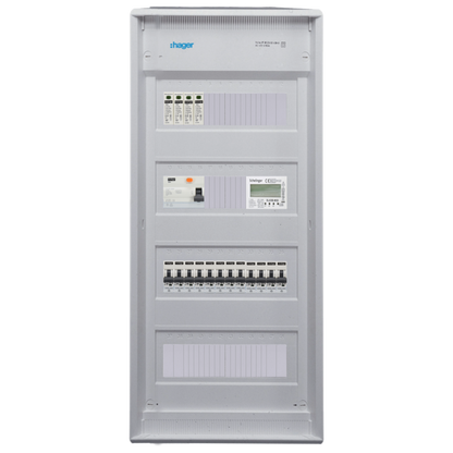 Sicherungskasten, 2,3,4,5 Reihig, Aufputz, Unterputz, Hohlwand, verdrahtet, VDE 1 x FI 40A/30mA + 12 x 1P LS B16