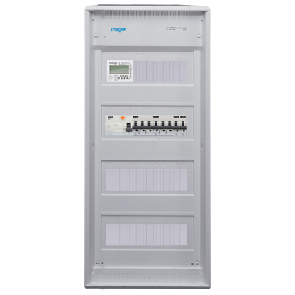 Sicherungskasten, 2,3,4,5 Reihig, Aufputz, Unterputz, Hohlwand, verdrahtet, VDE 1 x FI 40A/30mA + 2 x 3P LS B16 + 2 x 1P LS B16
