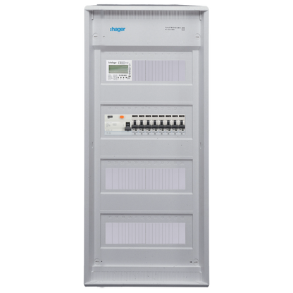 Sicherungskasten, 2,3,4,5 Reihig, Aufputz, Unterputz, Hohlwand, verdrahtet, VDE 1 x FI 40A/30mA + 8 x 1P LS B16