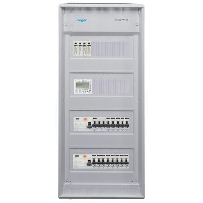 Sicherungskasten,3,4,5 Reihig, Aufputz, Unterputz, Hohlwand, verdrahtet, VDE 2 x FI 40A/30mA + 1 x 3P LS B16 + 13 x 1P LS B16