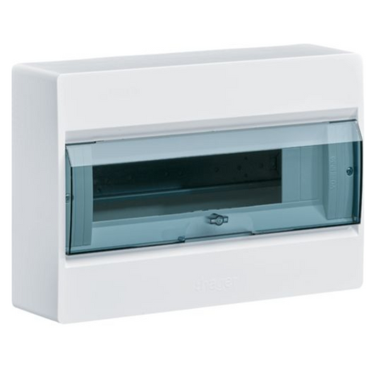 Hager VD112TP Kleinverteiler cosmos, Aufputz, 12 Module, IP40, transparente Tür