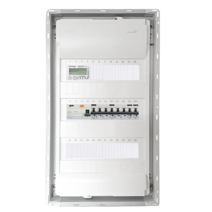 Sicherungskasten, 2,3,4,5 Reihig, Aufputz, Unterputz, Hohlwand, verdrahtet, VDE 1 x FI 40A/30mA + 2 x 3P LS B16 + 2 x 1P LS B16