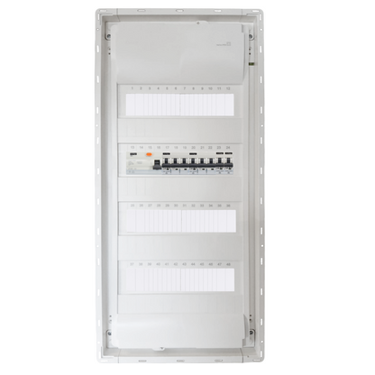 Sicherungskasten, 2,3,4,5 Reihig, Aufputz, Unterputz, Hohlwand, verdrahtet, VDE 1 x FI 40A/30mA + 2 x 3P LS B16 + 2 x 1P LS B16