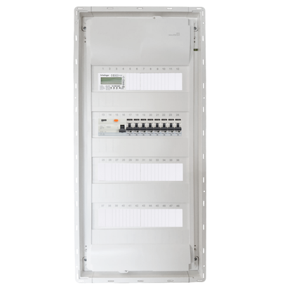 Sicherungskasten, 2,3,4,5 Reihig, Aufputz, Unterputz, Hohlwand, verdrahtet, VDE 1 x FI 40A/30mA + 8 x 1P LS B16