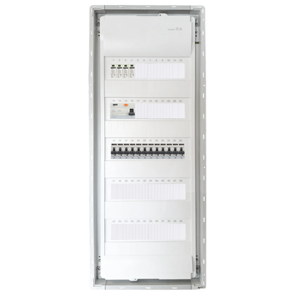 Sicherungskasten, 2,3,4,5 Reihig, Aufputz, Unterputz, Hohlwand, verdrahtet, VDE 1 x FI 40A/30mA + 12 x 1P LS B16