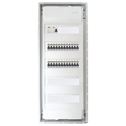 Sicherungskasten,3,4,5 Reihig, Aufputz, Unterputz, Hohlwand, verdrahtet, VDE 1 x FI 40A/30mA + 24 x 1P LS B16