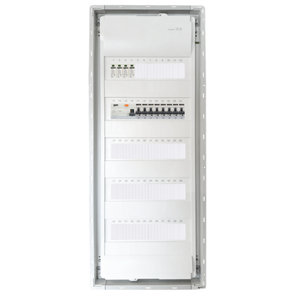 Sicherungskasten, 2,3,4,5 Reihig, Aufputz, Unterputz, Hohlwand, verdrahtet, VDE 1 x FI 40A/30mA + 8 x 1P LS B16