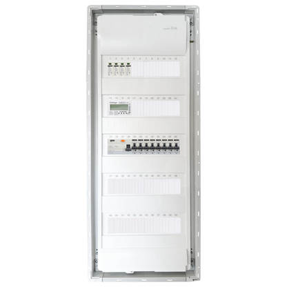 Sicherungskasten, 2,3,4,5 Reihig, Aufputz, Unterputz, Hohlwand, verdrahtet, VDE 1 x FI 40A/30mA + 8 x 1P LS B16