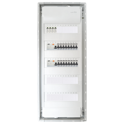 Sicherungskasten,3,4,5 Reihig, Aufputz, Unterputz, Hohlwand, verdrahtet, VDE 2 x FI 40A/30mA + 16 x 1P LS B16