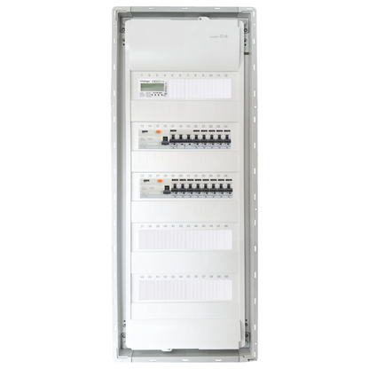 Sicherungskasten,3,4,5 Reihig, Aufputz, Unterputz, Hohlwand, verdrahtet, VDE 2 x FI 40A/30mA + 1 x 3P LS B16 + 13 x 1P LS B16