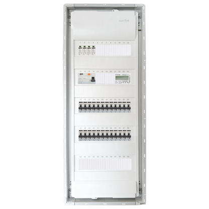 Sicherungskasten,3,4,5 Reihig, Aufputz, Unterputz, Hohlwand, verdrahtet, VDE 1 x FI 40A/30mA + 24 x 1P LS B16