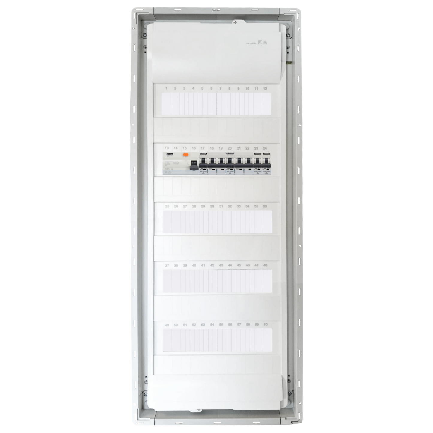 Sicherungskasten, 2,3,4,5 Reihig, Aufputz, Unterputz, Hohlwand, verdrahtet, VDE 1 x FI 40A/30mA + 2 x 3P LS B16 + 2 x 1P LS B16