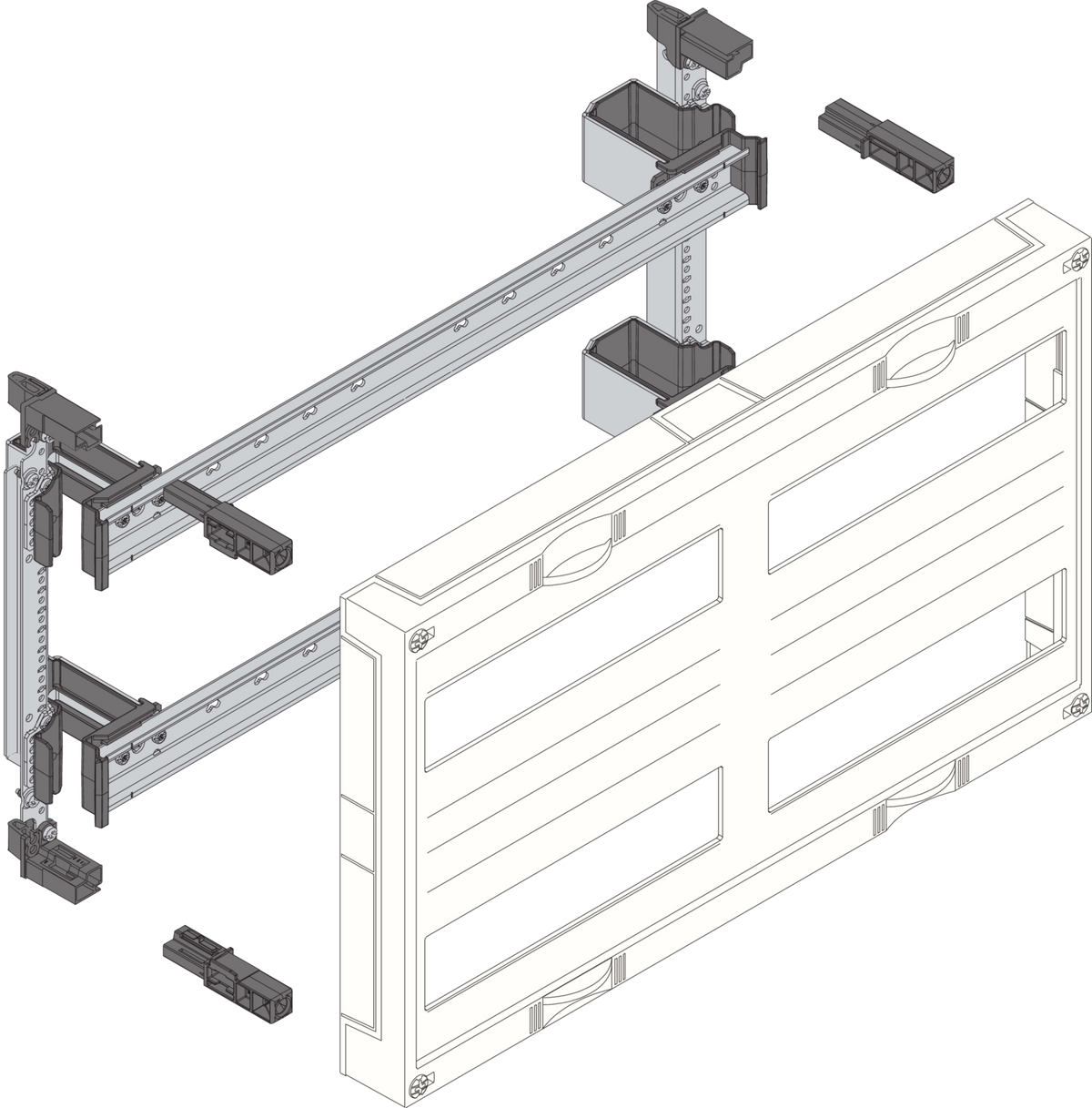 Hager UD22B1 Baustein, universN, 300 × 500mm, für Reiheneinbaugeräte waagerecht, 4 × 12 PLE