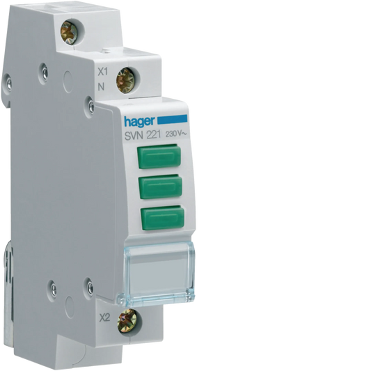 Hager SVN221 LED-Leuchtmelder, dreifach grün, 230 V AC