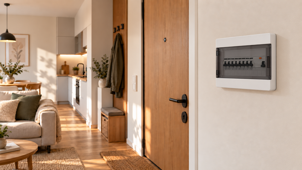 Sicherungskasten im Eingangsbereich einer Wohnung