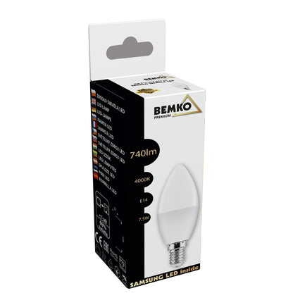 Bemko LED-Kerzenlampe E14 C37 7,5W D84-SLB-E14-C37-075-4K – Ansicht 4