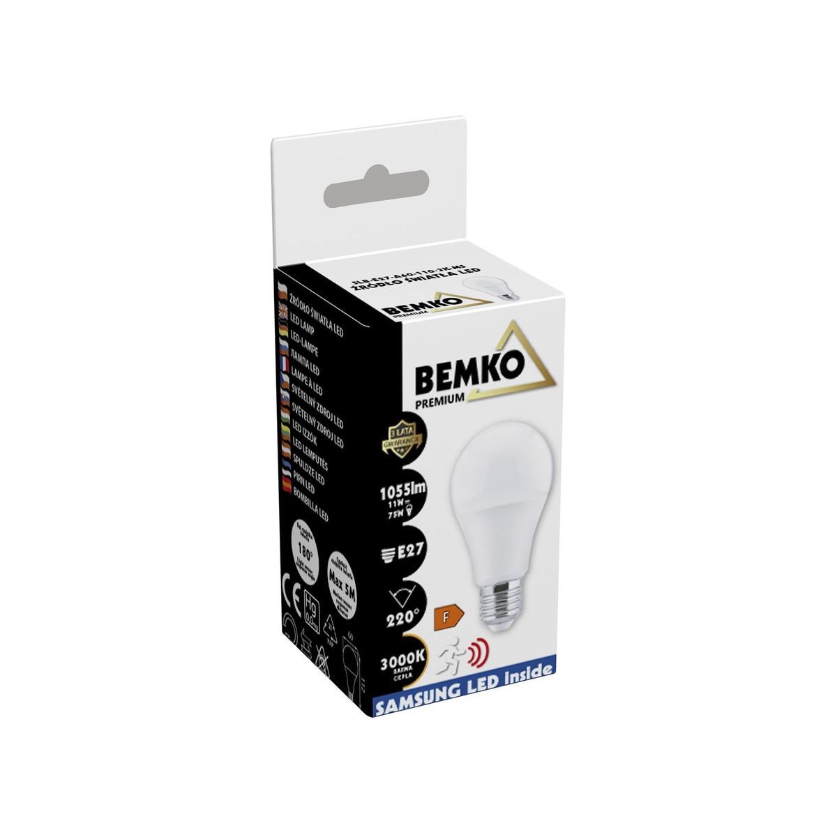 Bemko LED-Lampe E27 A60 11W Sensor D84-SLB-E27-A60-110-3K-MS – Ansicht 2