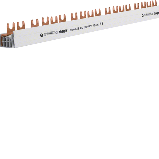 Hager KDN463B Phasenschiene mit Gabelanschluss, 4P, 57 Module