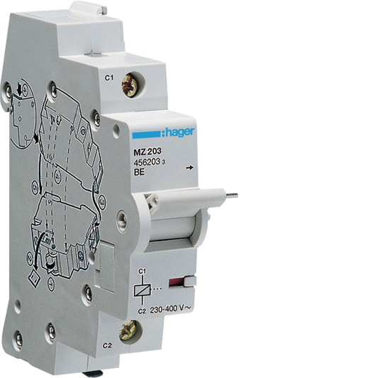 Hager MZ203 Arbeitstromauslöser für MCB RCBO < 125 A 230-415 V AC 110-130 V DC