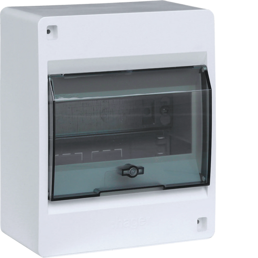 Hager VD106TP Kleinverteiler IC2, Aufputz, 6 Module, IP30, transparente Tür