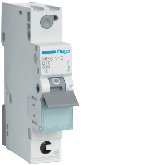 Hager MBS110 Leitungsschutzschalter, 1-polig, B10, QuickConnect